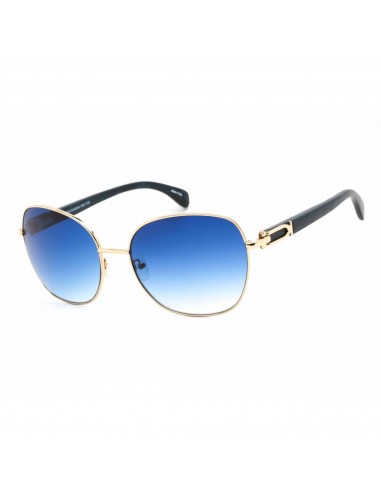 Porta Romana Unisex Sunglasses - Full Rim Gold/Blue Metal Rectangular | 1964 100B Venez découvrir notre 