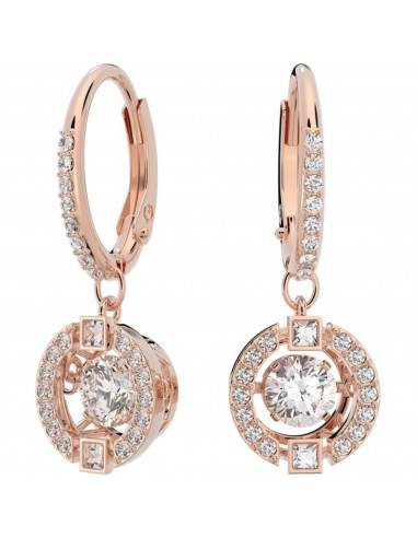 Swarovski Women's Earrings - Sparkling Dance Round Cut White Rose Gold Tone | 5504753 l'achat 