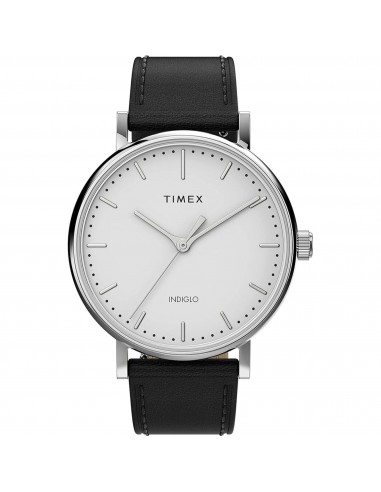 Timex Women's Watch - Fairfield Quartz White Dial Black Leather Strap | TW2U96100VQ est présent 