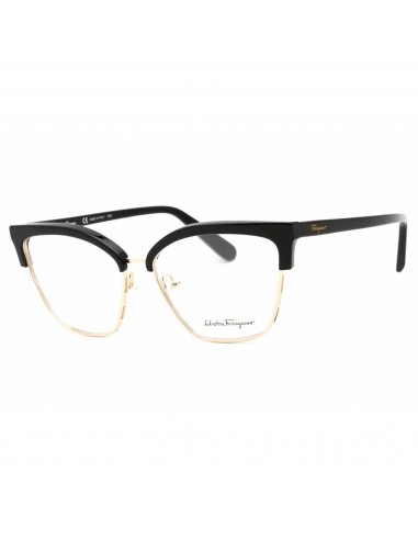 Salvatore Ferragamo Women's Eyeglasses - Black/Gold Metal Rectangular | SF2210 017 Les magasins à Paris