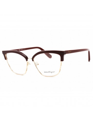 Salvatore Ferragamo Women's Eyeglasses - Full Rim Wine/Gold Metal Frame | SF2210 639 2 - 3 jours ouvrés.