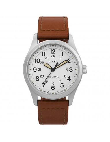 Timex Men's Watch - North Field Post Mechanical Brown Leather Strap | TW2V00600JR pas chere