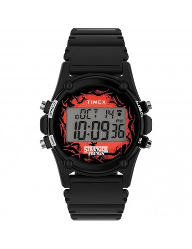 Timex Men's Digital Watch - Atlantis X Stranger Things Black Resin Strap | TW2V51000YB pas cheres