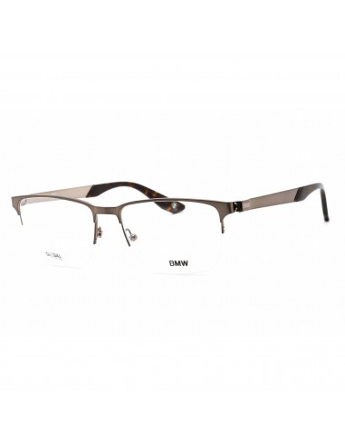 BMW Men's Eyeglasses - Half Rim Rectangular Shiny Gunmetal Metal Frame | BW5001-H 008 de France