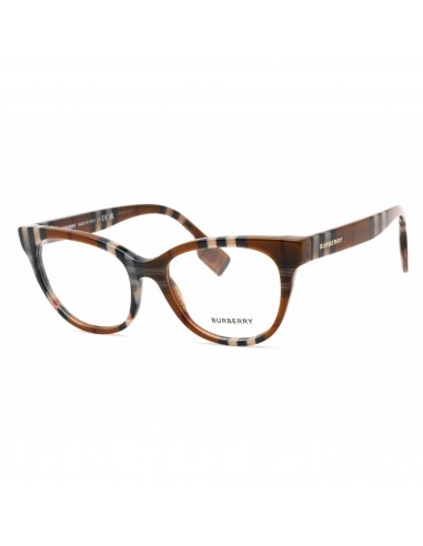 Burberry Women's Eyeglasses - Full Rim Cat Eye Check Brown, 51 mm | 0BE2375 3966 pas chere