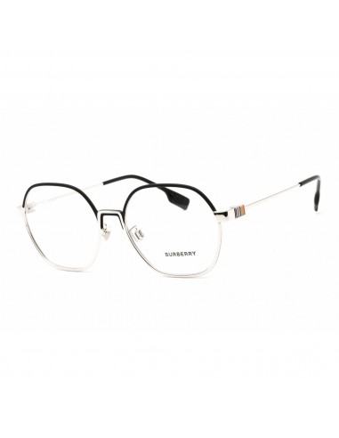 Burberry Men's Eyeglasses - Full Rim Hexagon Black/Silver Metal Frame | 0BE1379D 1005 en ligne des produits 