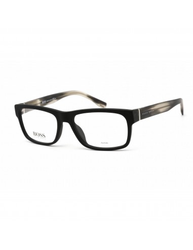 Hugo Boss Men's Eyeglasses - Rectangular Black Grey Horn Frame | BOSS 0729/IT 02QC 00 les ctes